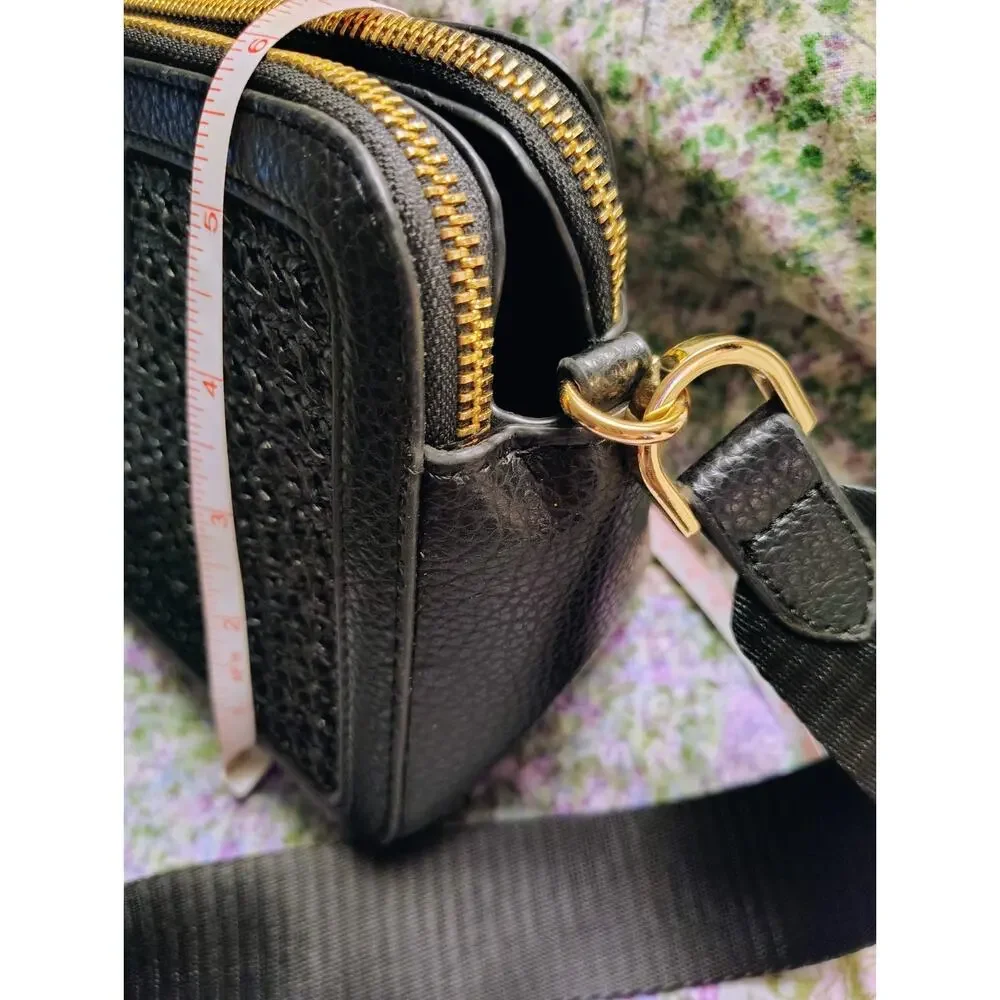 NWOT Steve Madden Woven Black Crossbody Camera Bag